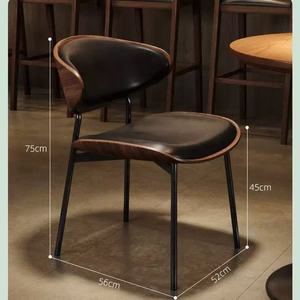 Retro Wooden <b>Dining</b> <b>Table</b> Set 120cm Length 70cm Width 73cm Height Metal Legs Dark Brown Color 4-Seater for Restaurant Use - Product Image 2