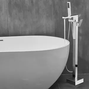 לוסה מוצר חדש בגימור שחור מט פליז אספקת מים חמים וקרים ברזי מקלחת אמבטיה ברז ברז לרצפה