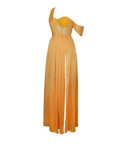 <span class=keywords><strong>Robe</strong></span> longue <span class=keywords><strong>de</strong></span> <span class=keywords><strong>soirée</strong></span> sexy pour femmes, club <span class=keywords><strong>de</strong></span> nuit, corset en soie orange plissé, fente haute, <span class=keywords><strong>robe</strong></span> <span class=keywords><strong>de</strong></span> <span class=keywords><strong>soirée</strong></span> longue, <span class=keywords><strong>robe</strong></span> <span class=keywords><strong>de</strong></span> célébrité - Product Image 6