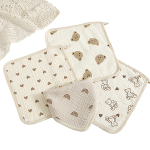 Lingettes et serviettes de bain en coton doux et absorbant pour bébé, lingettes de maternelle, mouchoirs pour l'alimentation des enfants - Product Image 4