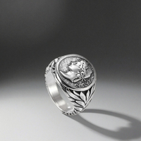 Bague de doigt en acier inoxydable Hip Hop rétro avec pièce de monnaie, or et argent, style Empire romain, César, empereur, bijoux de mode, ajustement confortable, pour couples