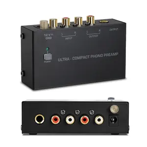 Pré-amplificador compacto de som PP400, pré-amplificador com interruptor de energia, mini produtos de áudio estéreo para música e som