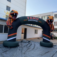 Arche gonflable personnalisée en forme d'animal avec décor de dinosaure et serpent pour événements à thème effrayant