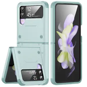 Nouveau modèle 2 en 1 étui de téléphone pliant pour samsung galaxy z flip 3 4 5 couverture arrière antichoc épaissie pour la série samsung