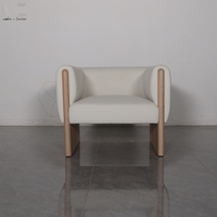 Fauteuil de salon rembourré avec accoudoirs en bois, mobilier de chambre, fauteuil d'appoint moderne pour salon
