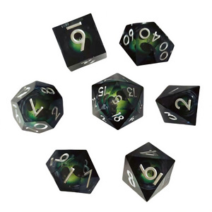 <span class=keywords><strong>Set</strong></span> di Dadi in Resina Glitterata, 7 Pezzi Poliedrici per DND RPG, Dadi da Tavolo con Logo Personalizzato, Vendita all'Ingrosso - Product Image 5