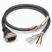 Rangkaian Kabel Kontrol Inti Tembaga Terproteksi Otomotif Khusus dengan Konektor Bundar M12 untuk Sensor Encoder Motor Servo Harness PBT