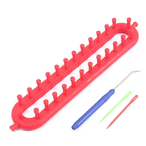 Scarf Hats Shawl Making Tools DIY Crocheting Craft Kits Rectangular Knitting Loom with Crochet Hook