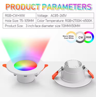 Led commercial encastré 12w downlight Rondelle murale d'urgence spot d'éblouissement led downlight au meilleur prix