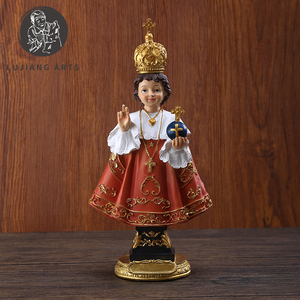 11 pouces Catholique Infant Jésus de <span class=keywords><strong>Prague</strong></span> Statue Résine Jésus Sculpture Décoration Infantile Jésus de <span class=keywords><strong>Prague</strong></span> Figurine Cadeau Religieux - Product Image 2