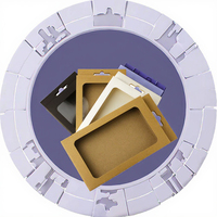 Boîte rigide en papier kraft blanc/noir avec fenêtre en PVC Emballage de vente au détail universel pour téléphones portables à usage cosmétique Trous de suspension
