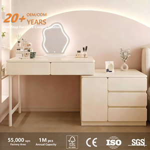 Toeletta Moderna Personalizzata con Specchio LED, Cassetti Contenitori e Struttura in MDF per Camera da Letto - Stile di Tendenza - Product Image 2