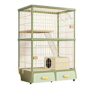 Gabbia per Gatti in Metallo Verniciato a Polvere di Alta Qualità, Multifunzionale con Vassoio in Plastica e Imballaggio in Scatola - Product Image 2