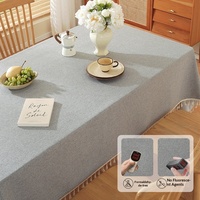 Nappe en lin blanc brumeux, sans lavage, résistante à l'huile et à l'eau, pour cuisine, salle à manger, maison, vente en gros