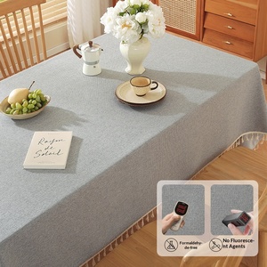 <span class=keywords><strong>Nappe</strong></span> en lin blanc brumeux, sans lavage, résistante à l'huile et à l'eau, pour cuisine, salle à manger, maison, vente en gros - Product Image 1