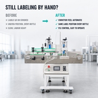 Machine d'étiquetage verticale automatique électrique pour bouteilles rondes (cosmétiques/shampoings) – Unité de ligne de production pour étiquettes simples/doubles