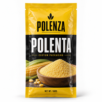 Sachet d'emballage personnalisé pour polenta, scellé sur trois côtés, haute barrière, en plastique de qualité alimentaire pour farine de maïs, marque privée