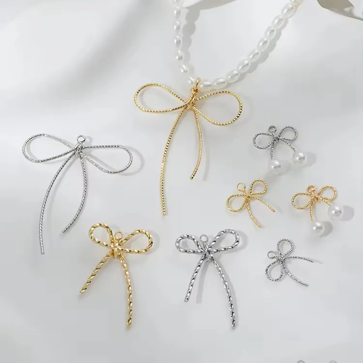 Lichte Luxe Eenvoudige Oorbellen Vrouwen Sieraden Strik Hanger Oorbellen Charme Sieraden Maken Diy Accessoires