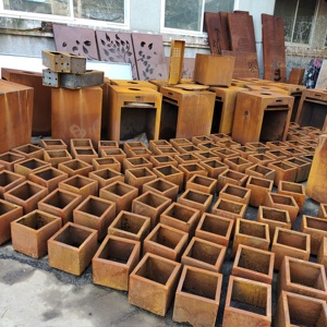 Pots <span class=keywords><strong>à</strong></span> fleurs résistants aux intempéries, jardinières sur mesure, pots <span class=keywords><strong>à</strong></span> plantes en acier corten - Product Image 6