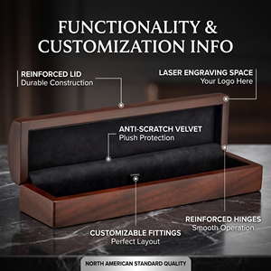 Caja de almacenamiento de bolígrafos de madera natural hecha a mano, estuche de madera premium para bolígrafos, para regalo corporativo o empresarial. - Product Image 4