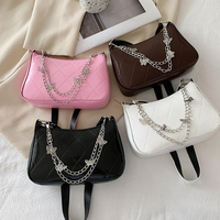 Style coréen Y2K petits sacs à bandoulière mode femmes en cuir PU sac à main de luxe décontracté avec chaîne en métal papillon