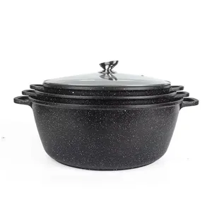 Best Selling 13 Pieces Non Stick Pots Marble Casserole Pot Set Die Cast Aluminum Cooking Cookware Set