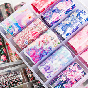 10 Rollos/Caja de Adhesivos Decorativos para Uñas Estilo Japonés, Juego de Adhesivos de Transferencia con Diseño de Cielo, 100x4cm, Lámina Dorada y Plateada para Uñas - Product Image 2