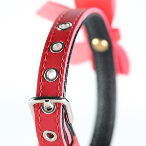 Premium Duurzaam Leer & Pu Hondenhalsband Met <span class=keywords><strong>Cartoon</strong></span> Bowtie Klinknagel-Zachte Elegante Verstelbare Pasvorm Voor Kleine Tot Middelgrote Katten En Honden - Product Image 4