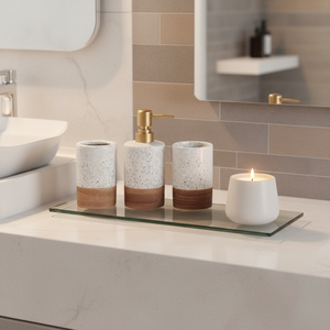 ชุดอุปกรณ์ห้องน้ำเซรามิก 4 ชิ้น <span class=keywords><strong>ราคา</strong></span>โรงงานขายส่ง ที่ใส่สบู่เหลว ที่วางสบู่ ดีไซน์หรูหราทันสมัย เหมาะสำหรับโรงแรม บ้าน และห้องน้ำ - Product Image 3