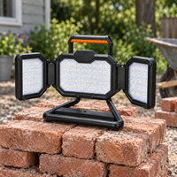 Lampe de chantier LED rechargeable 30W 50W, portable, 3 panneaux, trépied pliable, projecteur USB C pour la construction et la réparation