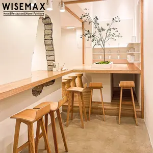 WISEMAX 가구 공장 업자 가구 모던 우드 바 스툴 의자 카페숍용 합판 바 의자 레스토랑 높이 의자
