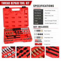 Kit d'outils manuels multifonctionnels professionnels en alliage de 42 pièces pour réparation et polissage de filetages (écrous, vis), comprenant tarauds, filières, clés, et mallette rigide OEM