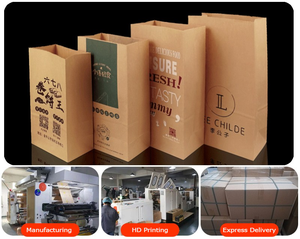 Bolsas de Papel Kraft Resistentes al Agua y Aceite al por Mayor, Ecológicas, Duraderas, con Logotipo Personalizado, para Comida para Llevar, Impresión Offset para Restaurantes - Product Image 3