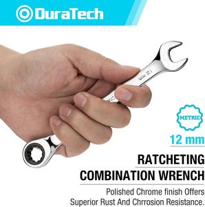Llave Combinada de Trinquete DURATECH de 12 mm, Métrica, 72 Dientes, 12 Puntas, Fabricada con Acabado Pulido Espejo - Product Image 2