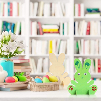 2025 Pâques en bois debout ornements bricolage artisanat joyeux pâques lapin fête Table enfants jouets cadeau décoration de la maison