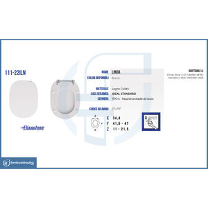 ฝารองนั่งชักโครกแบบมาตรฐาน ยี่ห้อลินดา รุ่นโคปรีวอเตอร์ - Product Image 3