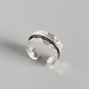 Bague en argent sterling 925 de style baroque, irrégulière, martelée, en forme de <span class=keywords><strong>satellite</strong></span>, pour la mode et les bijoux raffinés - Product Image 6