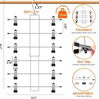 With Clips 6 Layers Foldable Metal Trouser Rack Household Pants Skirt Underwear Scarf Storage Hanger