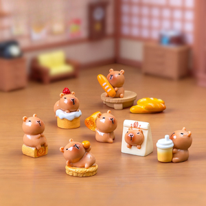 Figurine miniature de capybara, style dessert mignon, accessoire de décoration pour maison de poupée DIY - Ornement de bureau miniature - Product Image 1
