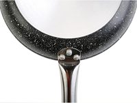 Ensemble professionnel de 3 poêles antiadhésives en granit avec revêtement en pierre, comprenant une poêle à steak et des poêles à frire, avec poignées rivetées en acier inoxydable, compatibles four.
