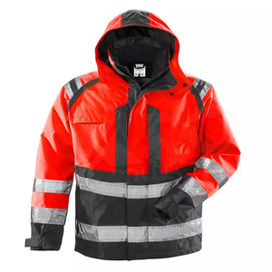 Giacca da lavoro ad alta visibilità giacca da lavoro tinta unita per lavoratori Unisex Hi Vis giacca a vento - Product Image 3