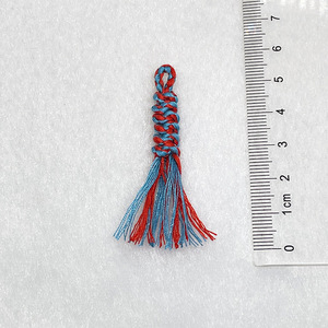 Mini pampilles en coton fouetté et fil de soie doré, tressées à <span class=keywords><strong>la</strong></span> main, style Vajra, nœud serpent, pour pendentif, vêtements, bracelet, cordon, style ethnique - Product Image 4