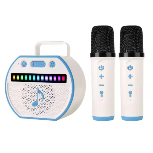 A71 Bluetooth Speaker Mini Portable Karaoke Speaker with Wireless Microphone and RGB Colorful Lights for Kids Adults