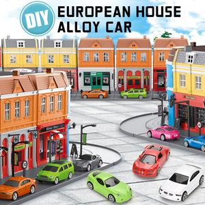 Modèle de construction en alliage moulé 1/<span class=keywords><strong>64</strong></span>, jouet de construction DIY 3D, figurines d'action urbaines, blocs de construction de rue de ville miniature, modèles d'architecture - Product Image 3