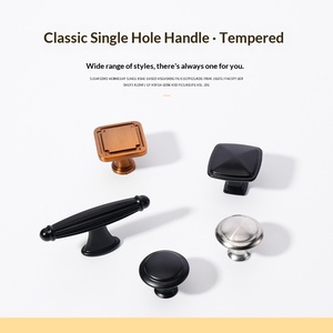 Gold <strong>Black</strong> Single-Hole Aluminum Alloy Light Luxury Nordic Modern American-Style Furniture Handle for Cabinet Wardrobe <strong>Drawer</strong> - Product Image 3