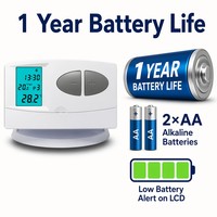 C7RF Klassischer Wöchentlich Programmierbarer Drahtloser RF-Gaskesselthermostat 868MHz Alexa/Google Sprachsteuerung Hotel/Apartment/Wohnzimmer