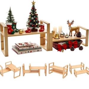 Wooden Adjustable <b>Desktop</b> Cosmetic Organizer Solid Wood Single Layer <b>Shelf</b> For Makeup Storage - Product Image 1