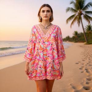 เสื้อคลุมชายหาดแบบผีเสื้อ แขนกลาง ขนาด 88x54 ซม. สำหรับคลุมชุดว่ายน้ำ - Product Image 3