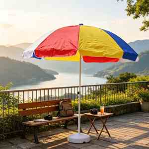 Sombrilla de Playa de 130cm/140cm, Doble Varilla, Ventilada, Protección UV, Resistente al Viento, Parasol para Exteriores - Product Image 1