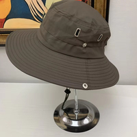 Chapeau de pêcheur à large bord pour la randonnée en plein air, UPF 50, imperméable, pliable, chapeau de safari avec protection du menton, chapeau de pêche pour unisexe